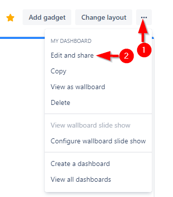 Jira Dashboards: Edit and Share dashboards